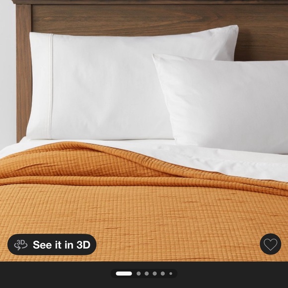 King Double Cloth Quilt Mustard - Threshold™ - Picture 3 of 3